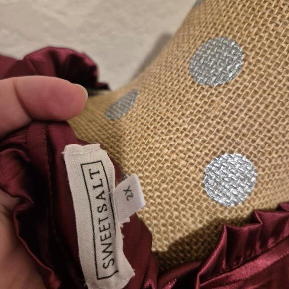 NWOT Sweet Salt Simple Burgundy Satin Dress - Picture 3 of 3
